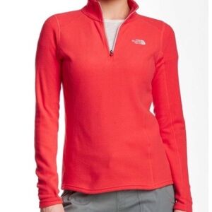 NWOT! The North Face 1/4 Zip Glacier Fleece Pullover Red/Orange Medium